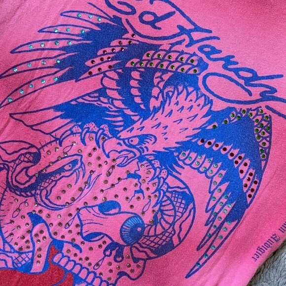 VTG Ed Hardy Battle Skull Airbrush Tee - Picture 3 of 10